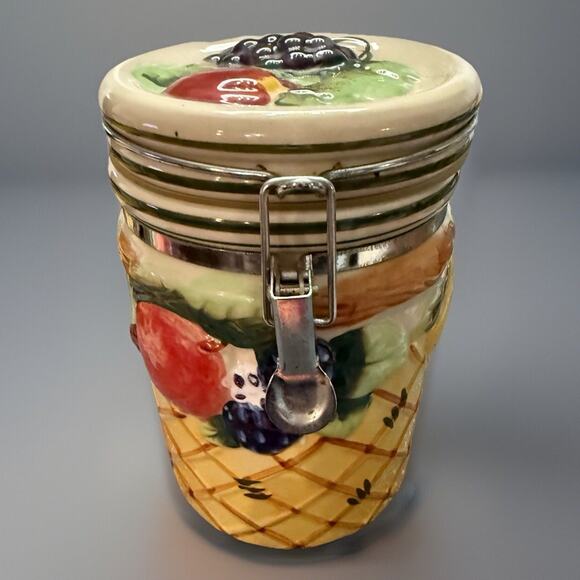 Vintage Canister Set Fruit Gourmet Home 3 Pc Retro Boho Rockabilly Food Seal 70s - Picture 4 of 11